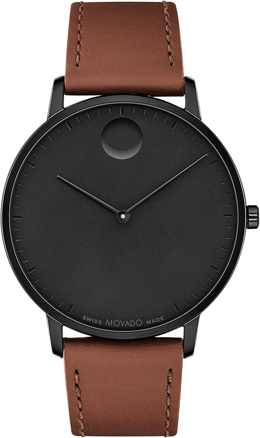 Movado Face Men's Luxury Quartz Watch - Swiss Movement - Water Resistance 30 Meters