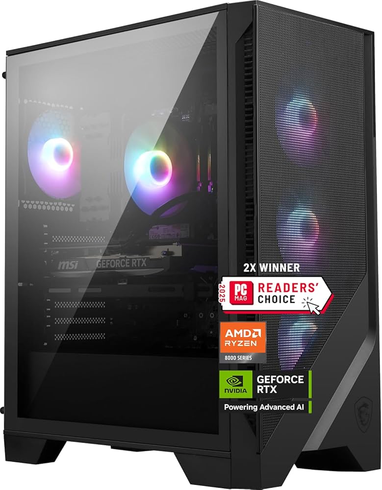 msi Codex Z2 Gaming Desktop: AMD R7-8700F, GeForce RTX 5070, 32GB DDR5, 2TB m.2 NVMe SSD, USB Type-C,