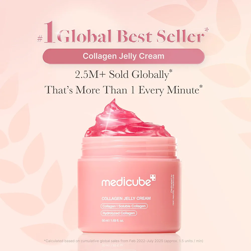 medicube Collagen Jelly Cream- Niacinamide & Freeze-Dried Hydrolyzed Collagen - Boosts skin's barrier hydration and gives 24h Glow & Lifted Look