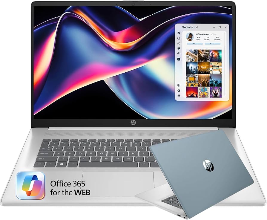 HP 17.3“ Laptop with Fingerprint Reader, 16GB RAM, 256GB SSD Storage