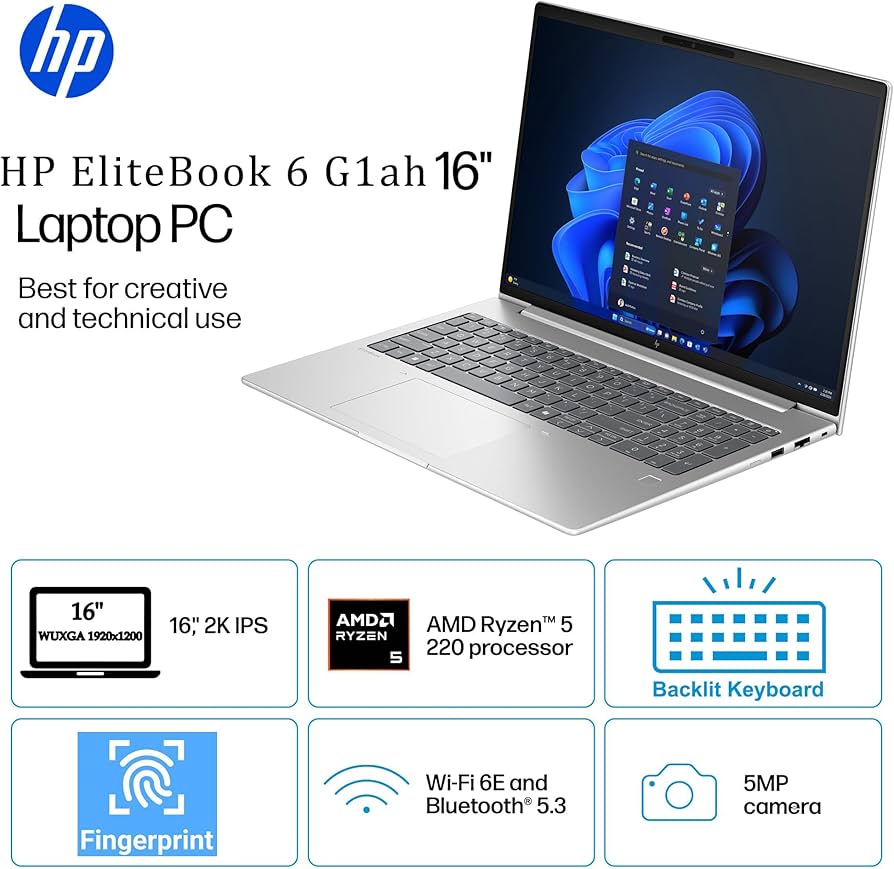 HP EliteBook 6 G1a AI PC | 16" Business Laptop | AMD Ryzen 5