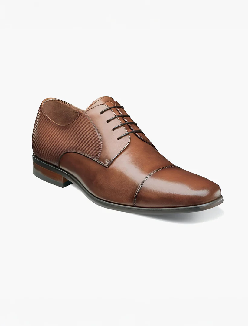 FLORSHEIM COGNAC CAP TOE OXFORD SHOE