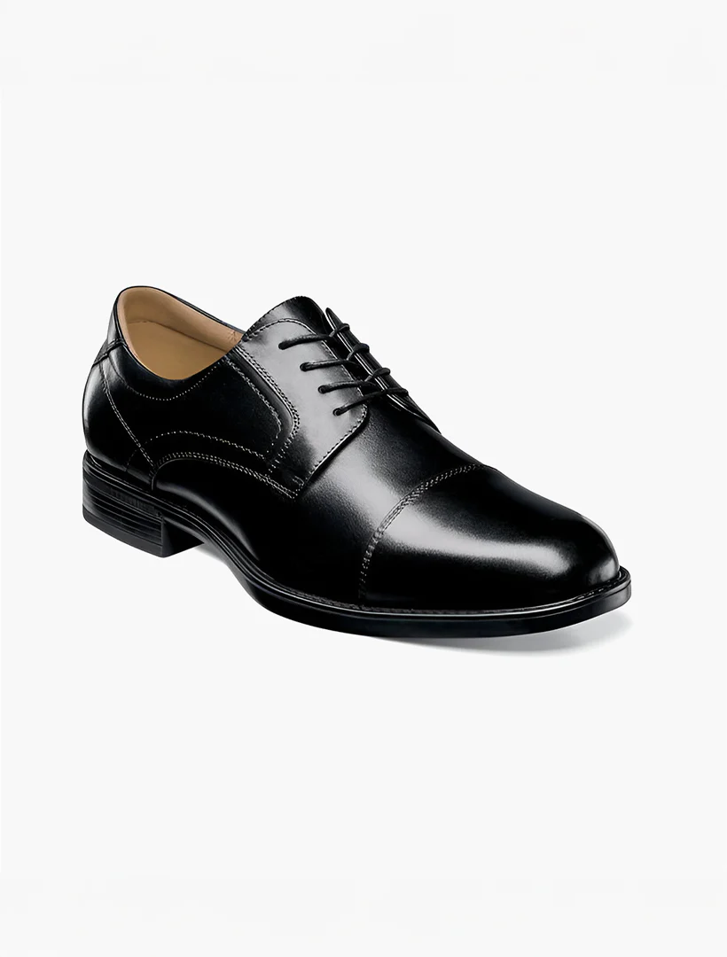 FLORSHEIM BLACK CAP TOE MIDTOWN MEN'S SHOES