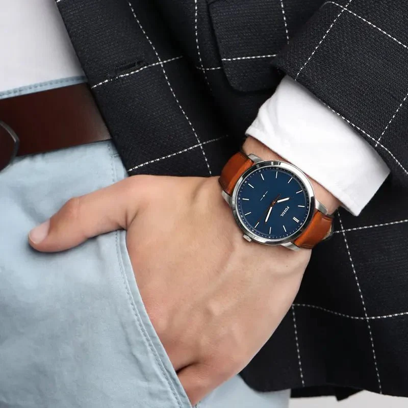 MINIMALIST BLUE DIAL AND BROWN LEATHER