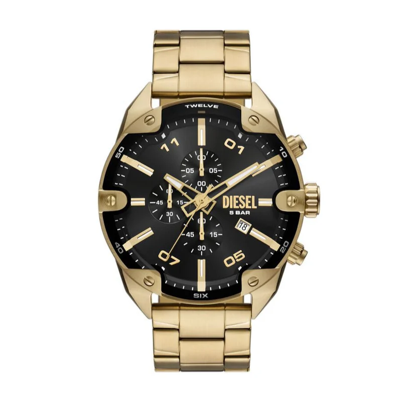 SPIKED BLACK DIAL GOLD-TONE