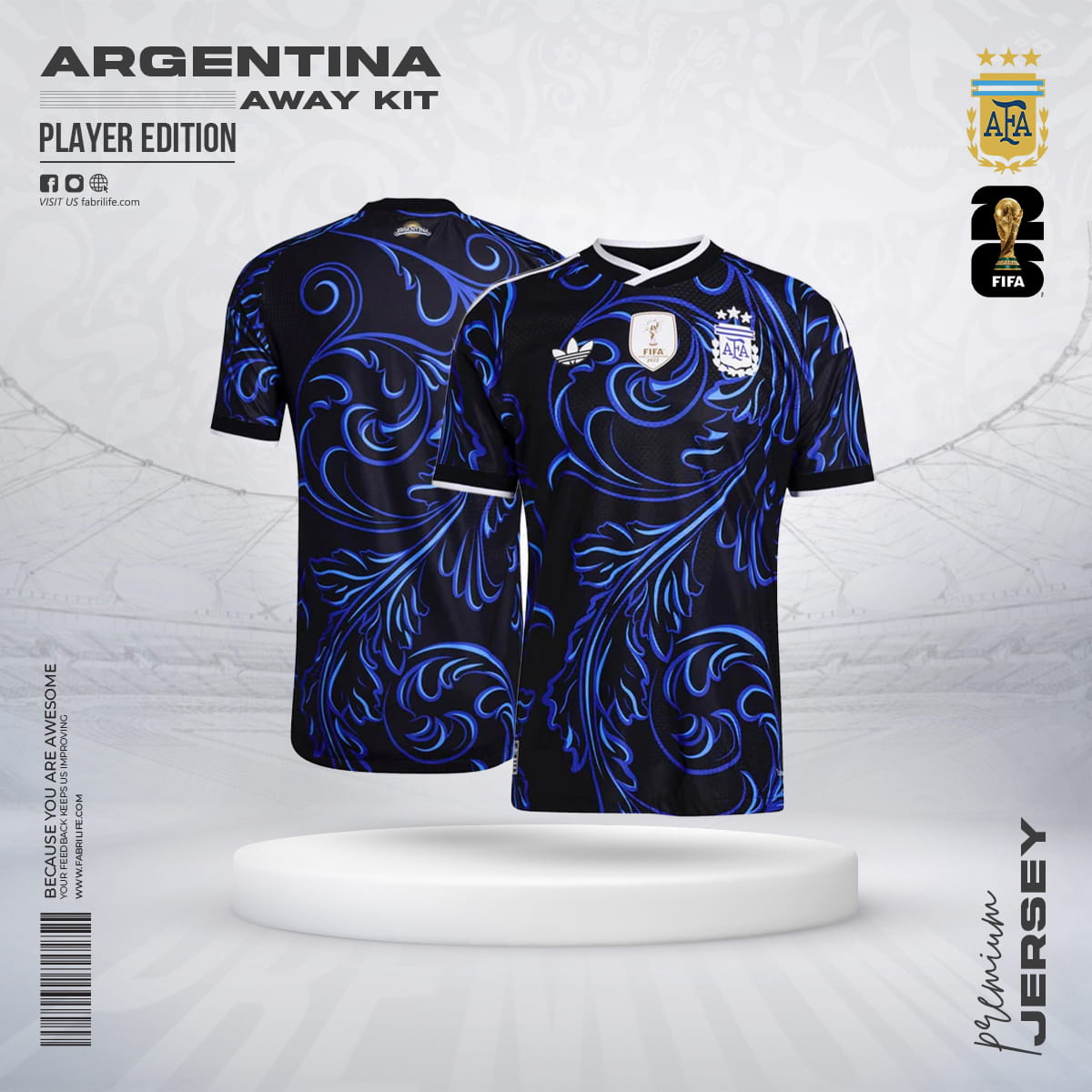 Argentina 2026 World Cup Away Jersey - Player Edition