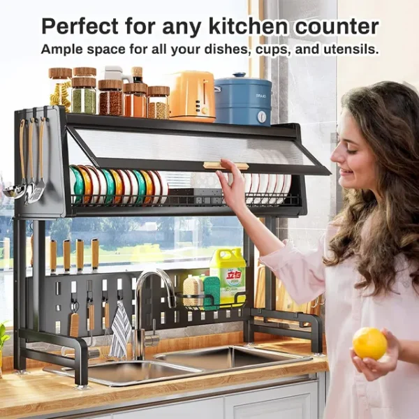 Length Adjustable Over The Sink Dish Drying Rack