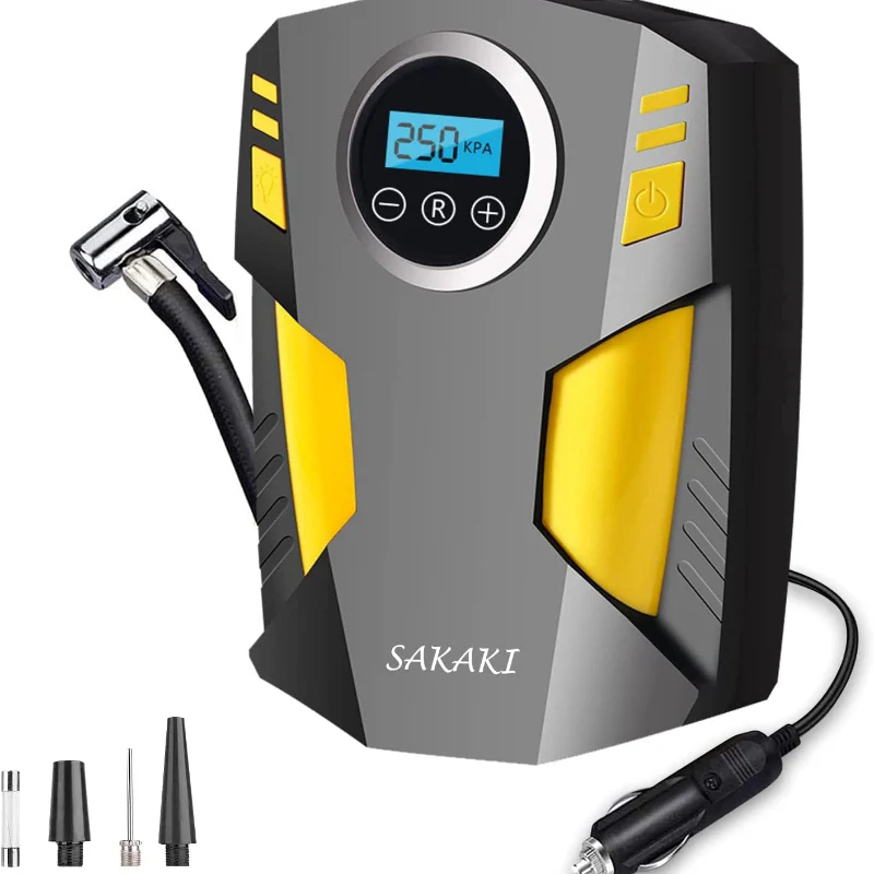 PORTABLE TIRE INFLATOR AIR COMPRESSOR WITH LED LIGHT