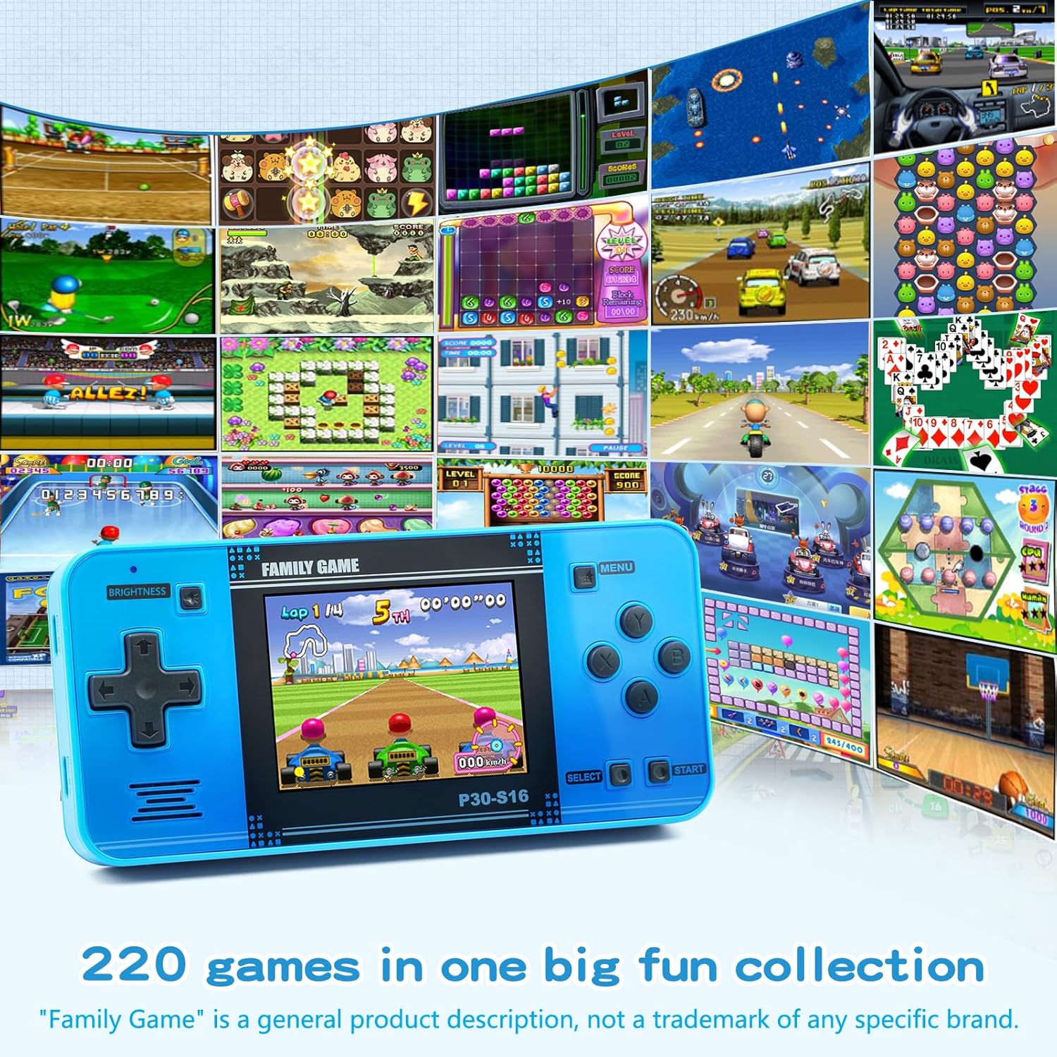 Handheld Game for Kids -Preloaded 220 Retro Video Games, Portable Gaming