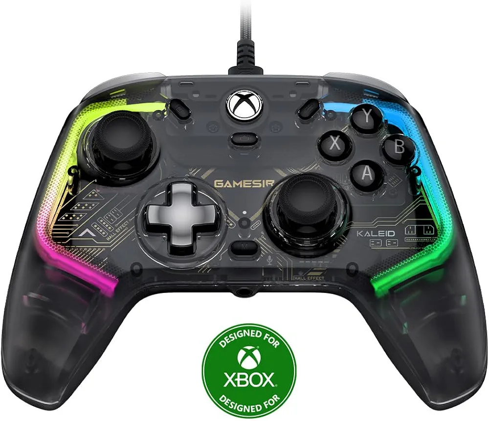 GameSir Kaleid Wired Controller for Xbox Series X|S, Xbox One,Windows 10/11 & Steam, Plug and Play Gaming Gamepad, Transparent Video Game Controller with Hall Effect Joysticks/Hall Trigger