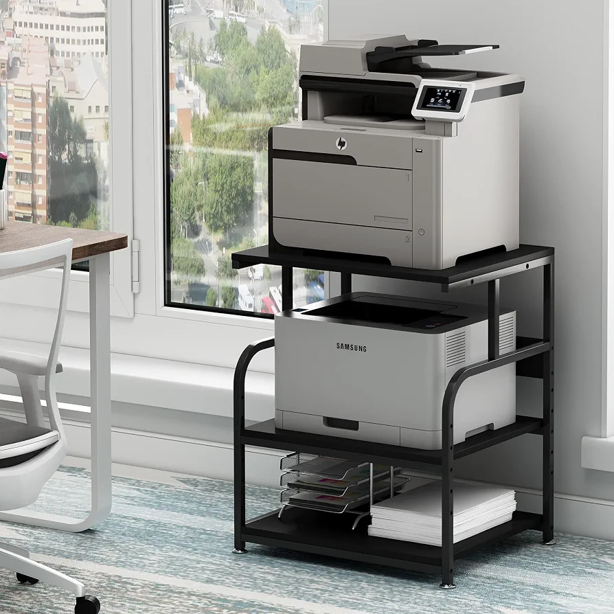 Fannova Printer Stand, 23.6 x18.9 x 30 Inches Large Printer Table with Adjustable Storage Shelf