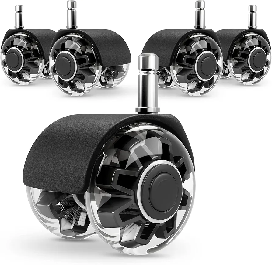 Office Chair Caster Wheels (Set of 5),Heavy-Duty Chair Wheels Support 2200lbs,Mute Rubber Chair