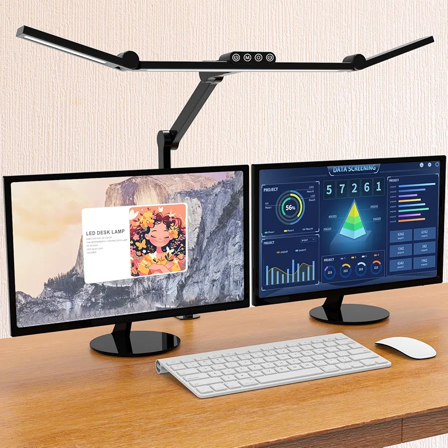 Micomlan Led Desk Lamp with Clamp, Architect Desk Lamp for Home Office with Atmosphere Lighting