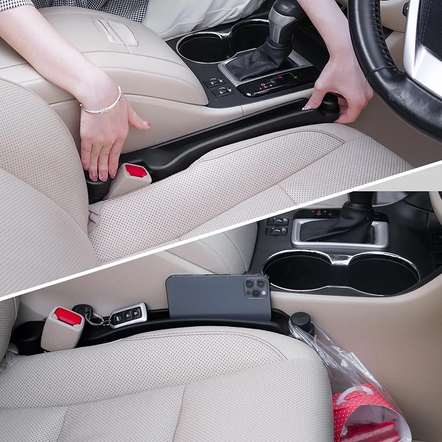 Givifive Car Seat Gap Filler Set of 2, Soft Foam Multifunctional Seat Side Gap Filler