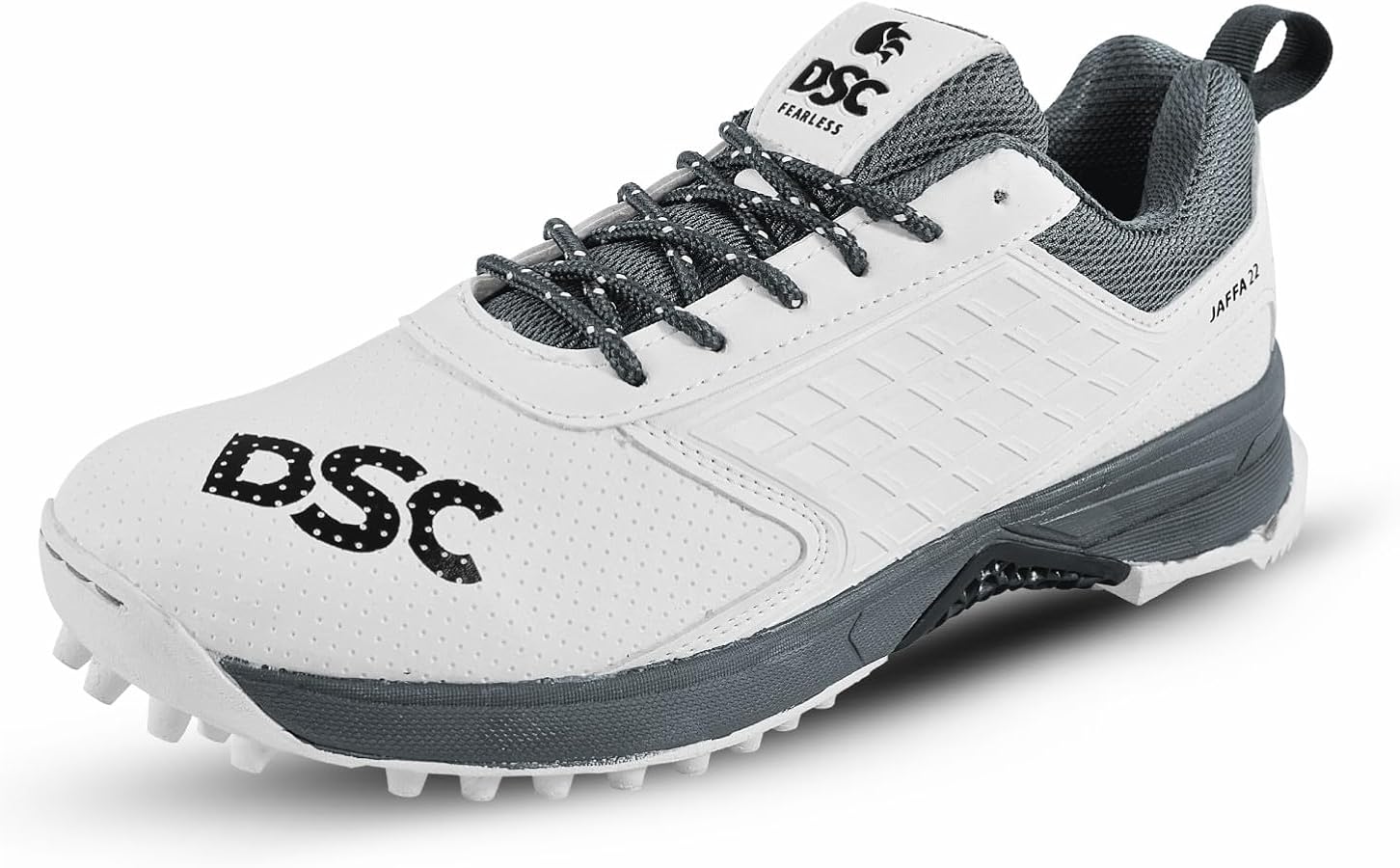 DSC Jaffa 22 Cricket Shoes for Mens, Size UK - 8, Color - White - Grey