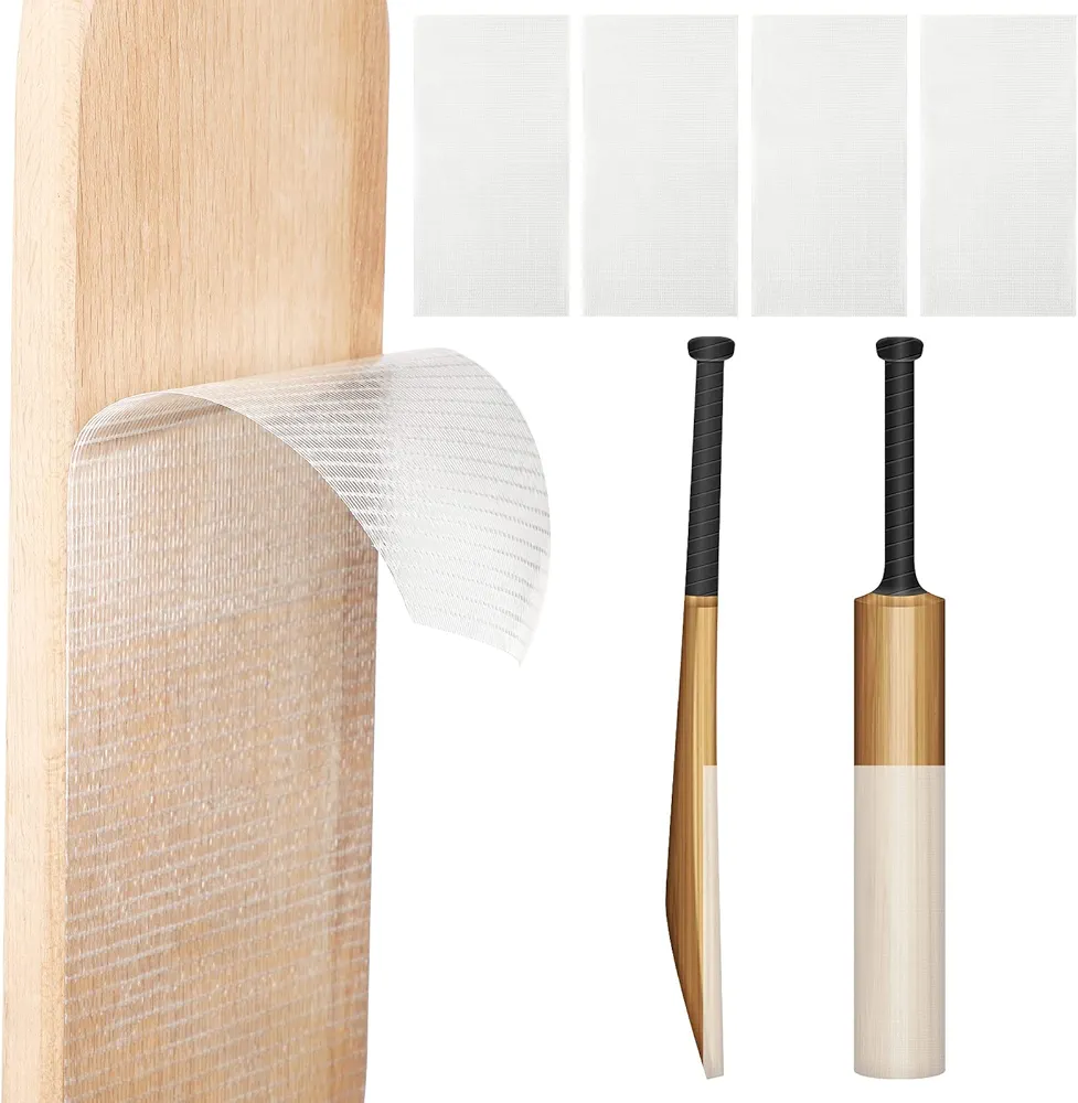 LEIFIDE 4 Pcs Cricket Bat Protection Sheet Cricket Bat Anti Scuff Sheet Tape Transparent and Clear