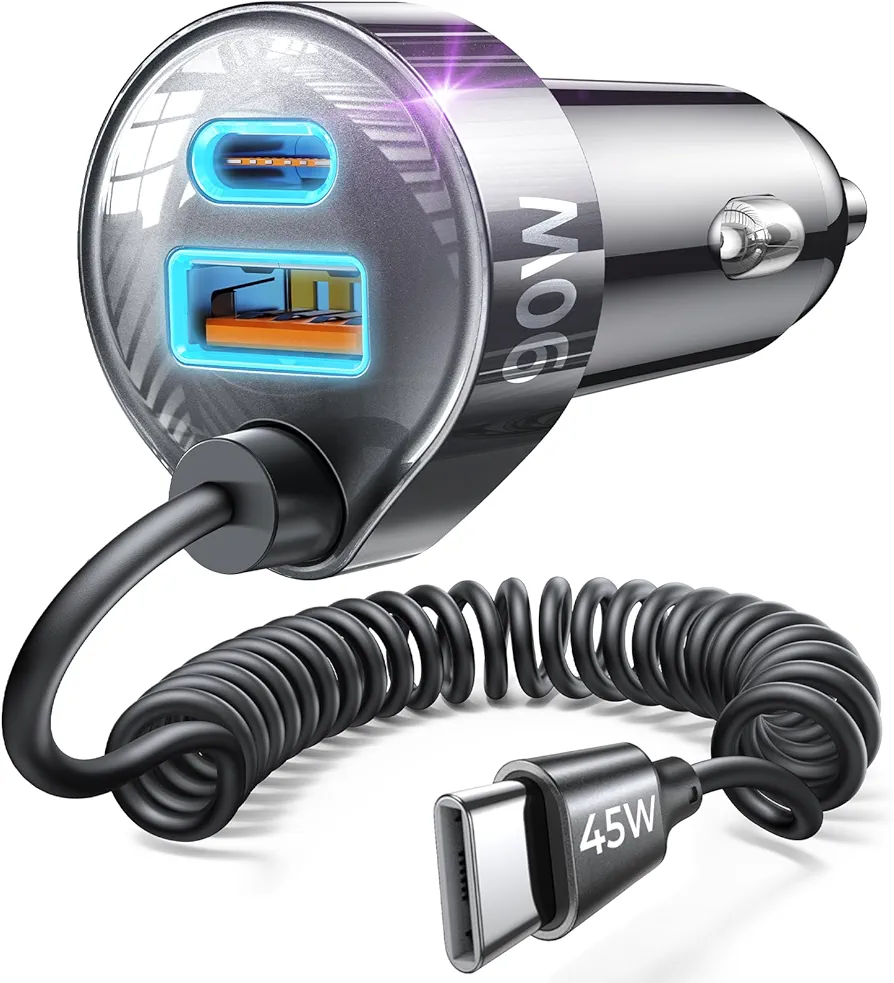 LISEN 90W for iPhone 17 16 15 Pro Max Car Charger USB C Fast Charge